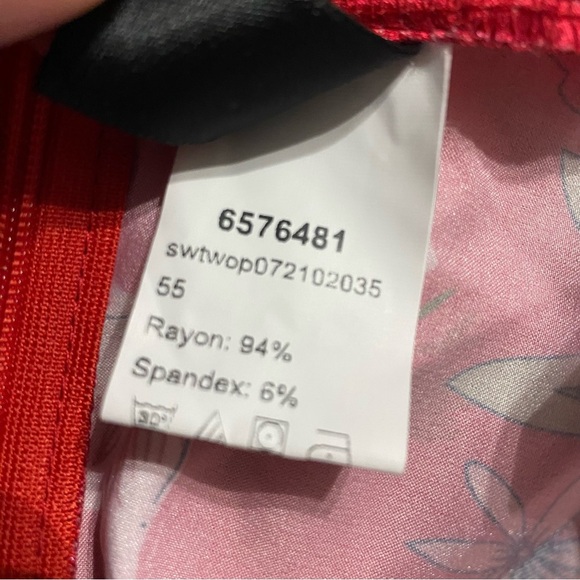 Shein X Dr Kholoud Red Satin Floral Midi Skirt - Picture 5 of 6